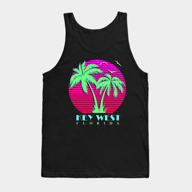 Key West Florida Palm Trees Sunset Tank Top by Nerd_art